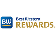 Best Western logo with yellow writing in Rewards worth celebratings